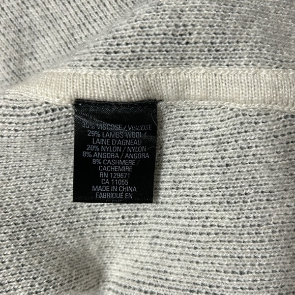 Skull Cashmere Skull Lambs Wool Angora Grey Open Cardigan Poncho Sweater Sz S - Picture 10 of 14